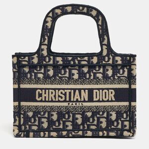 Dior Book Tote Xs Navy Blue Canvas Totes Bag